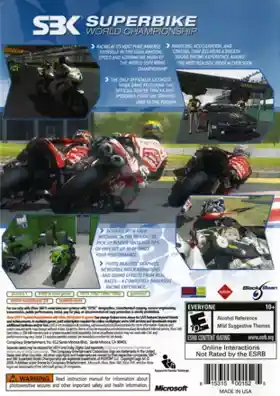 SBK 08 Superbike World Championship (USA) box cover back